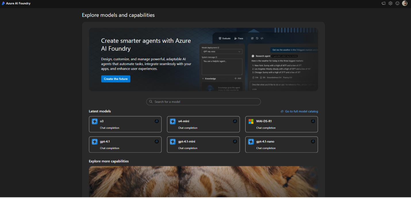 Screenshot that shows Microsoft Foundry Portal