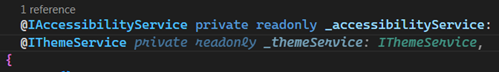 Screenshot of the editor, showing that syntax highlighting is enabled for ghost text.